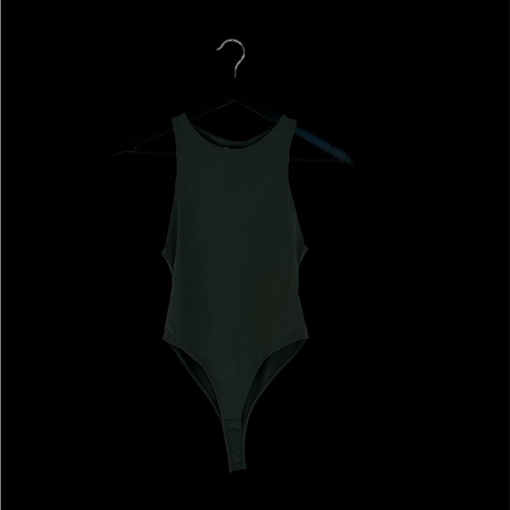 HALTERNECK BODYSUIT - navy green Zara